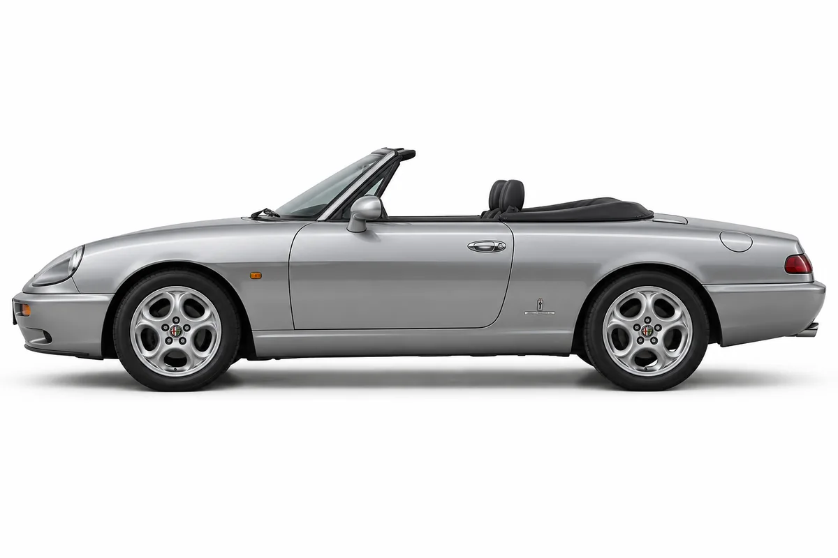 Illustrative side view of Alfa Romeo Spider; model year and body style may differ