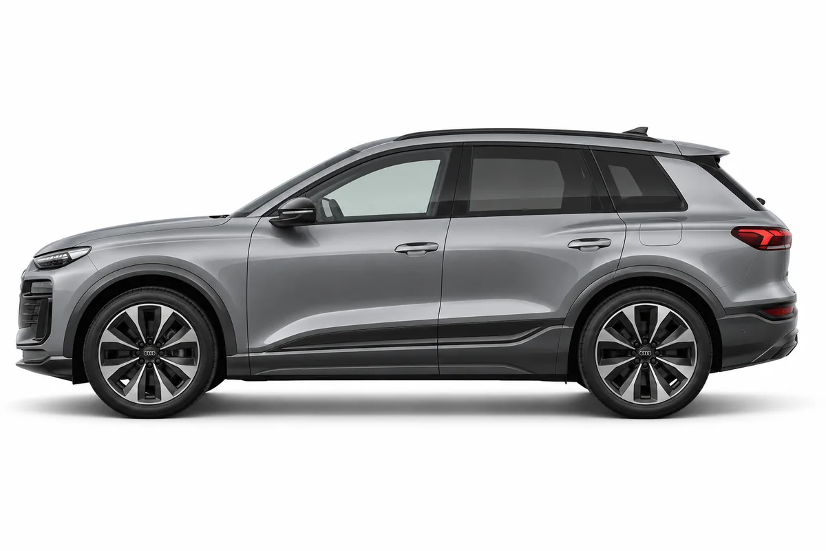 Illustrative side view of Audi Q6 e-tron; model year and body style may differ