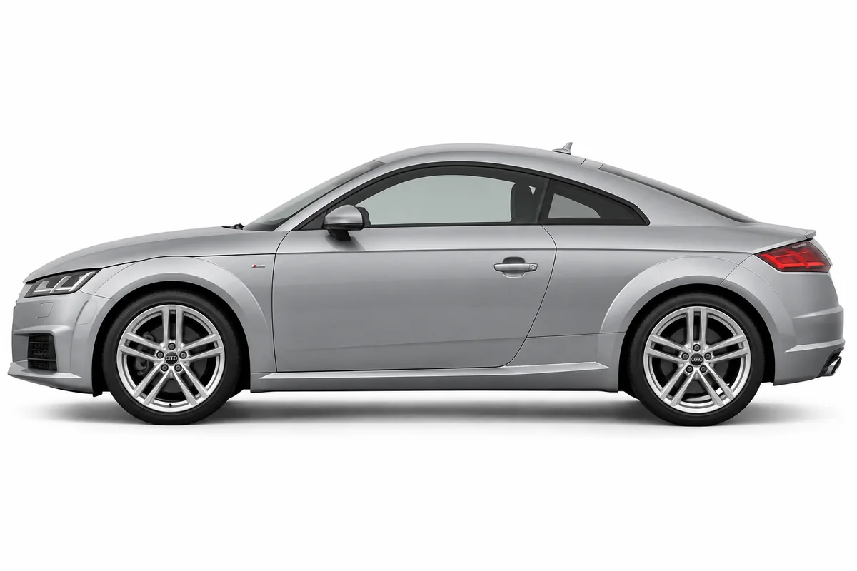 Illustrative side view of Audi TT; model year and body style may differ