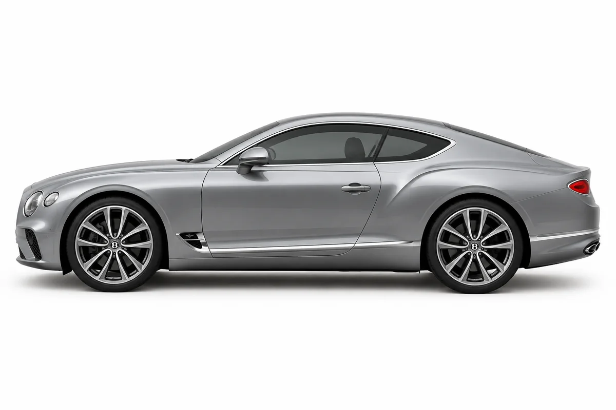 Illustrative side view of Bentley Continental GT; model year and body style may differ