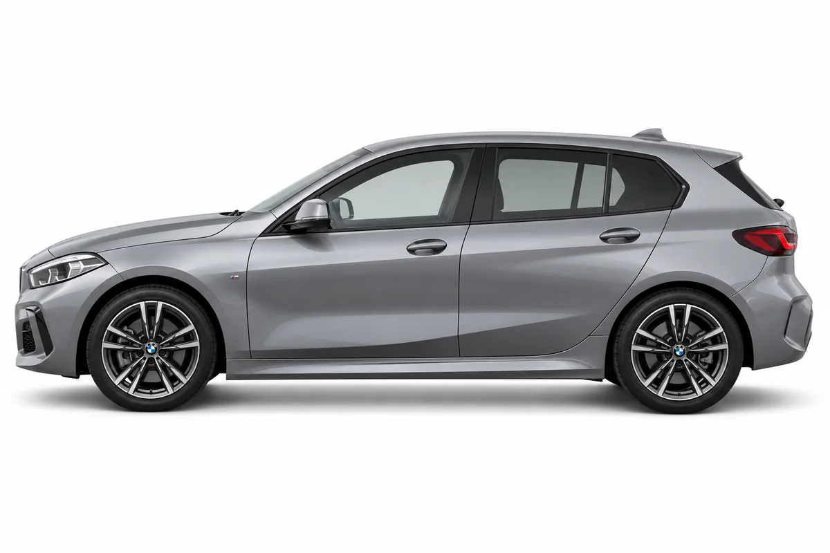 Illustrative side view of BMW 1 Series; model year and body style may differ