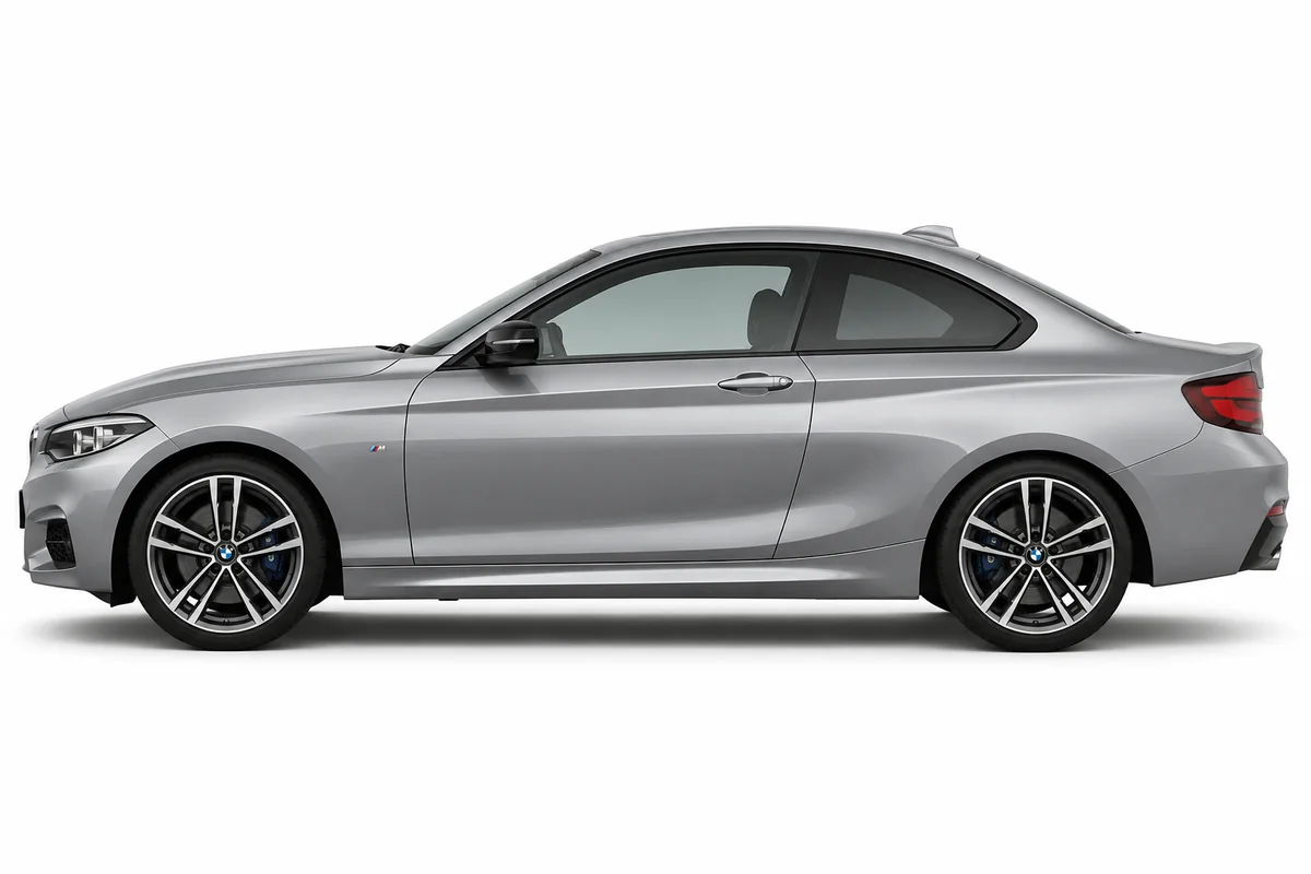 Illustrative side view of BMW 2 Series; model year and body style may differ