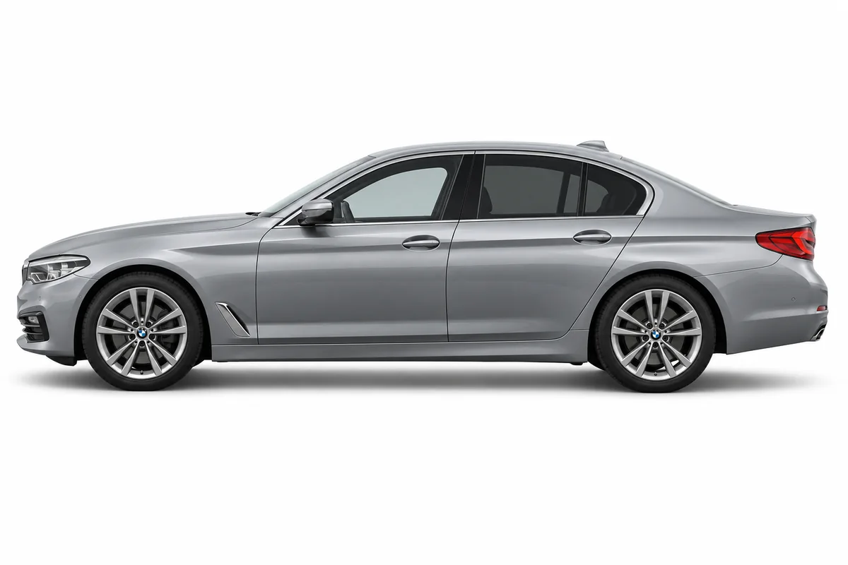 Illustrative side view of BMW 5 Series; model year and body style may differ