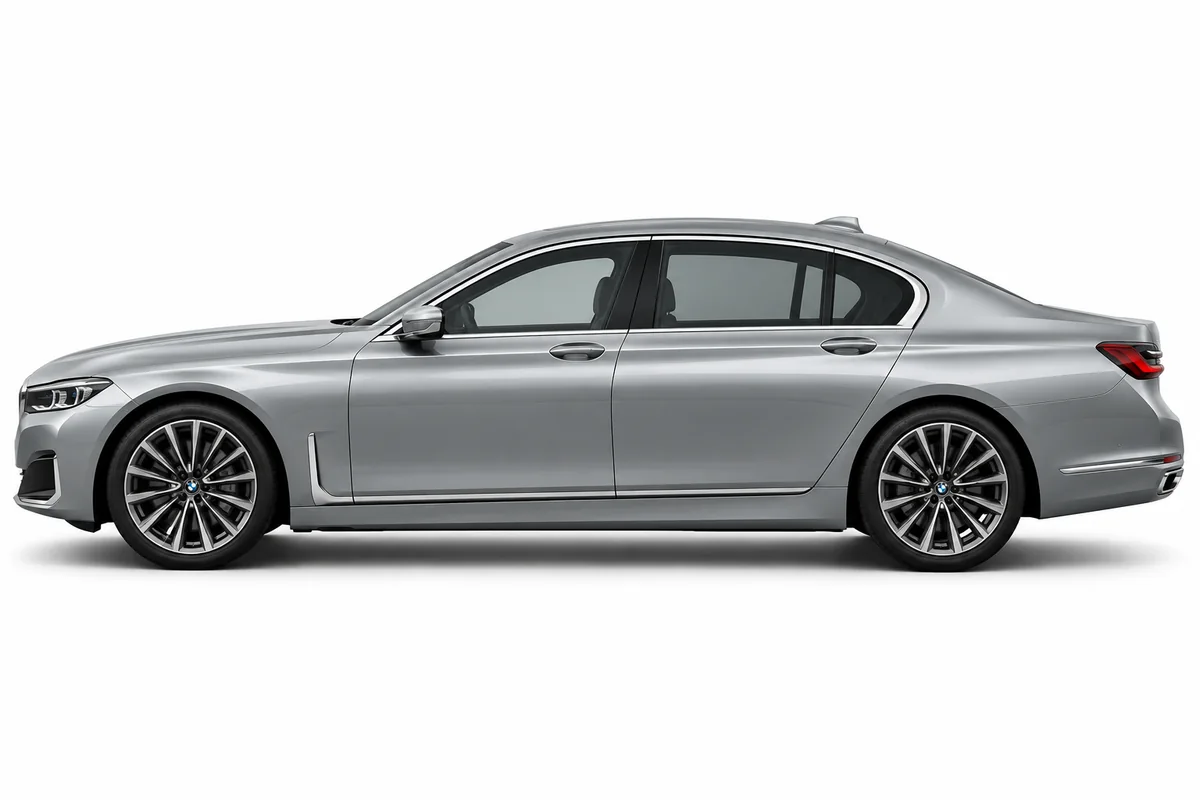 Illustrative side view of BMW 7 Series; model year and body style may differ