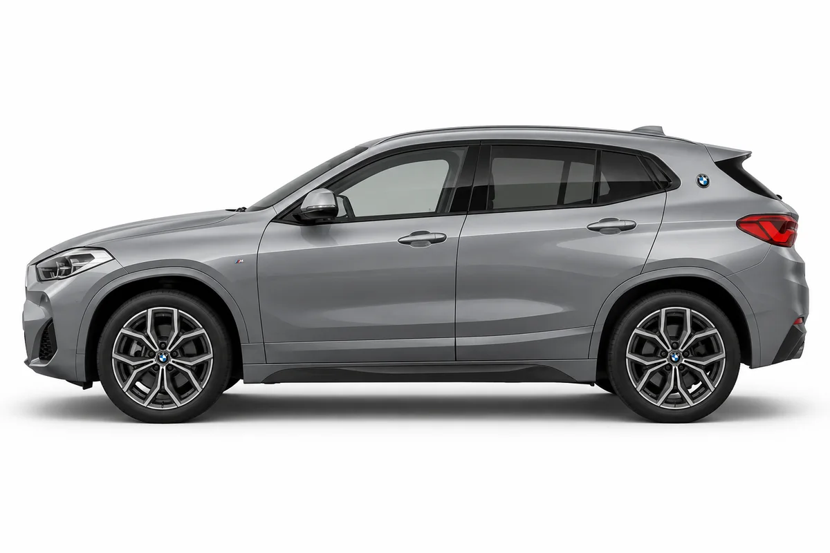 Illustrative side view of BMW X2; model year and body style may differ