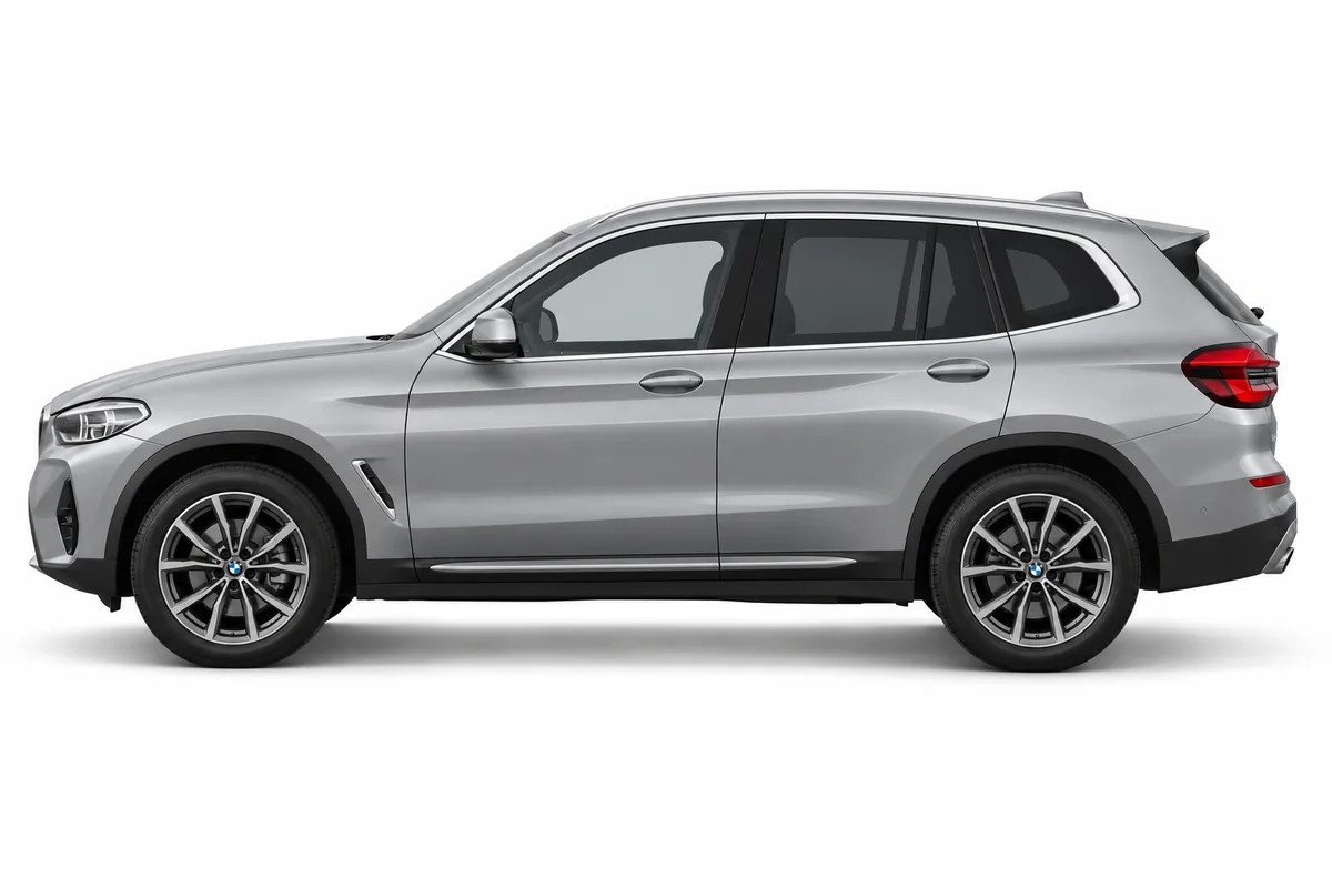 Illustrative side view of BMW X3; model year and body style may differ