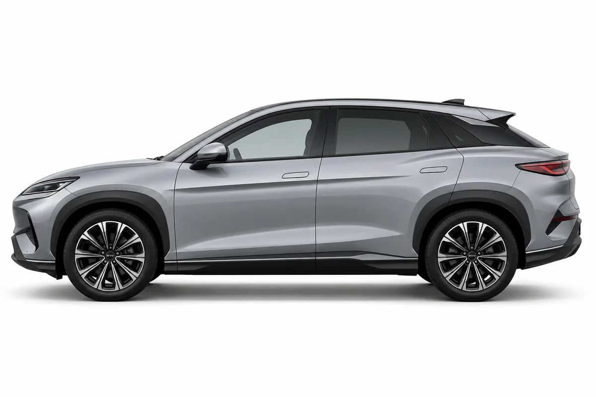 Illustrative side view of BYD Sealion 7; model year and body style may differ
