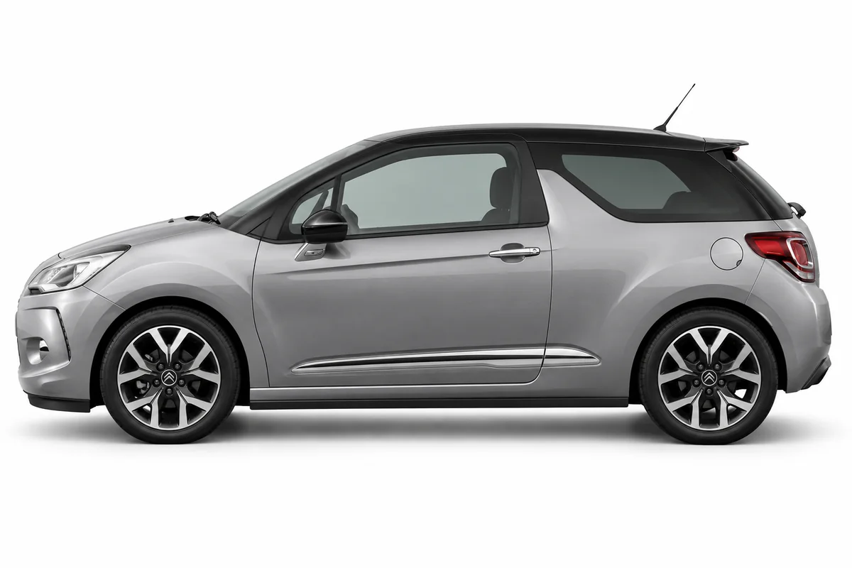 Illustrative side view of Citroën DS 3; model year and body style may differ