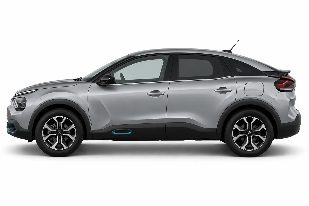 Illustrative side view of Citroën E-C4; model year and body style may differ
