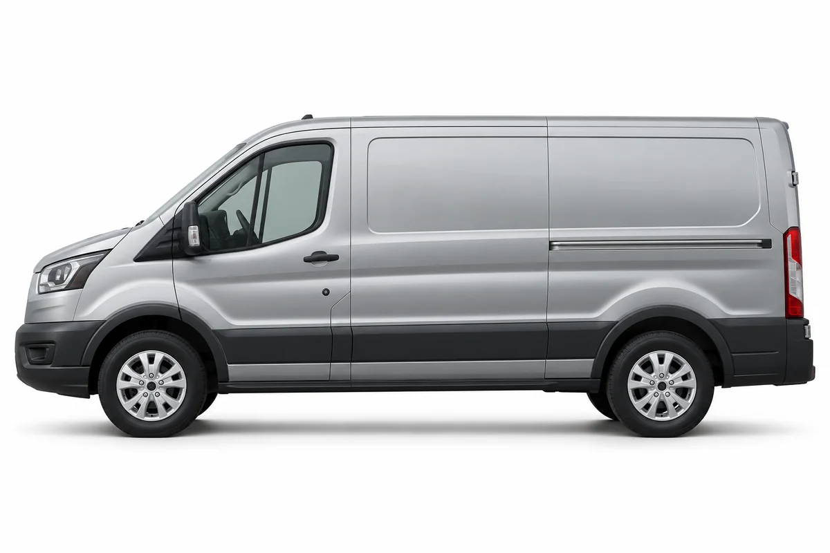 Illustrative side view of a commercial van; model year and body style may differ