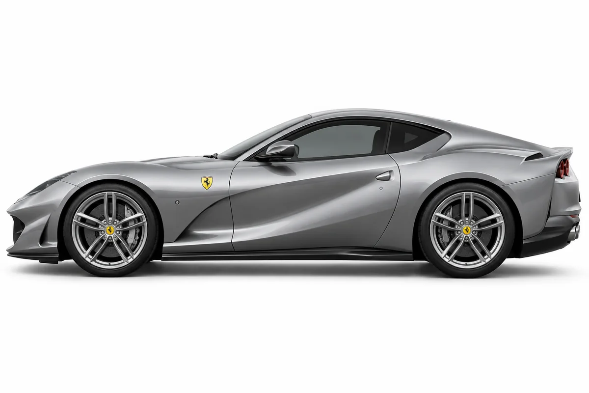 Illustrative side view of Ferrari 812; model year and body style may differ