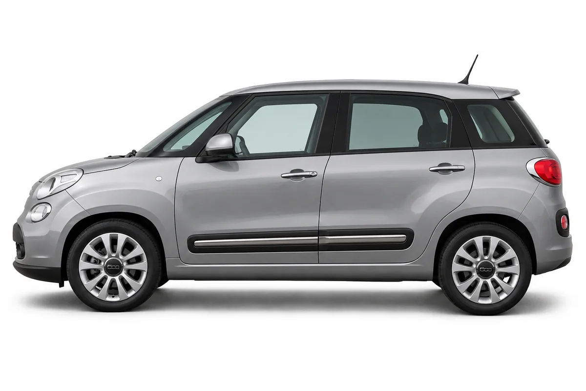 Illustrative side view of Fiat 500L; model year and body style may differ