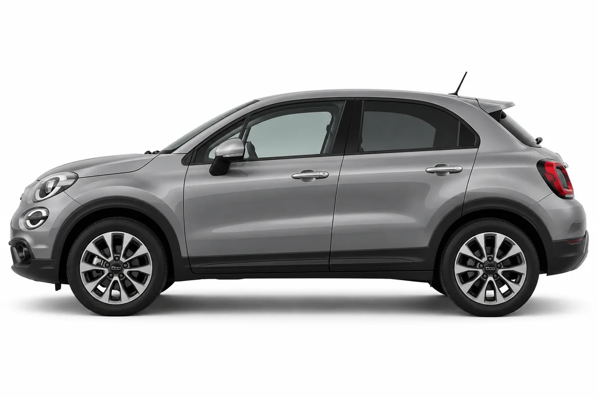 Illustrative side view of Fiat 500X; model year and body style may differ