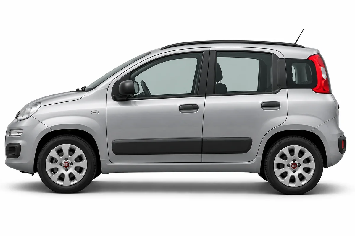 Illustrative side view of Fiat Panda; model year and body style may differ