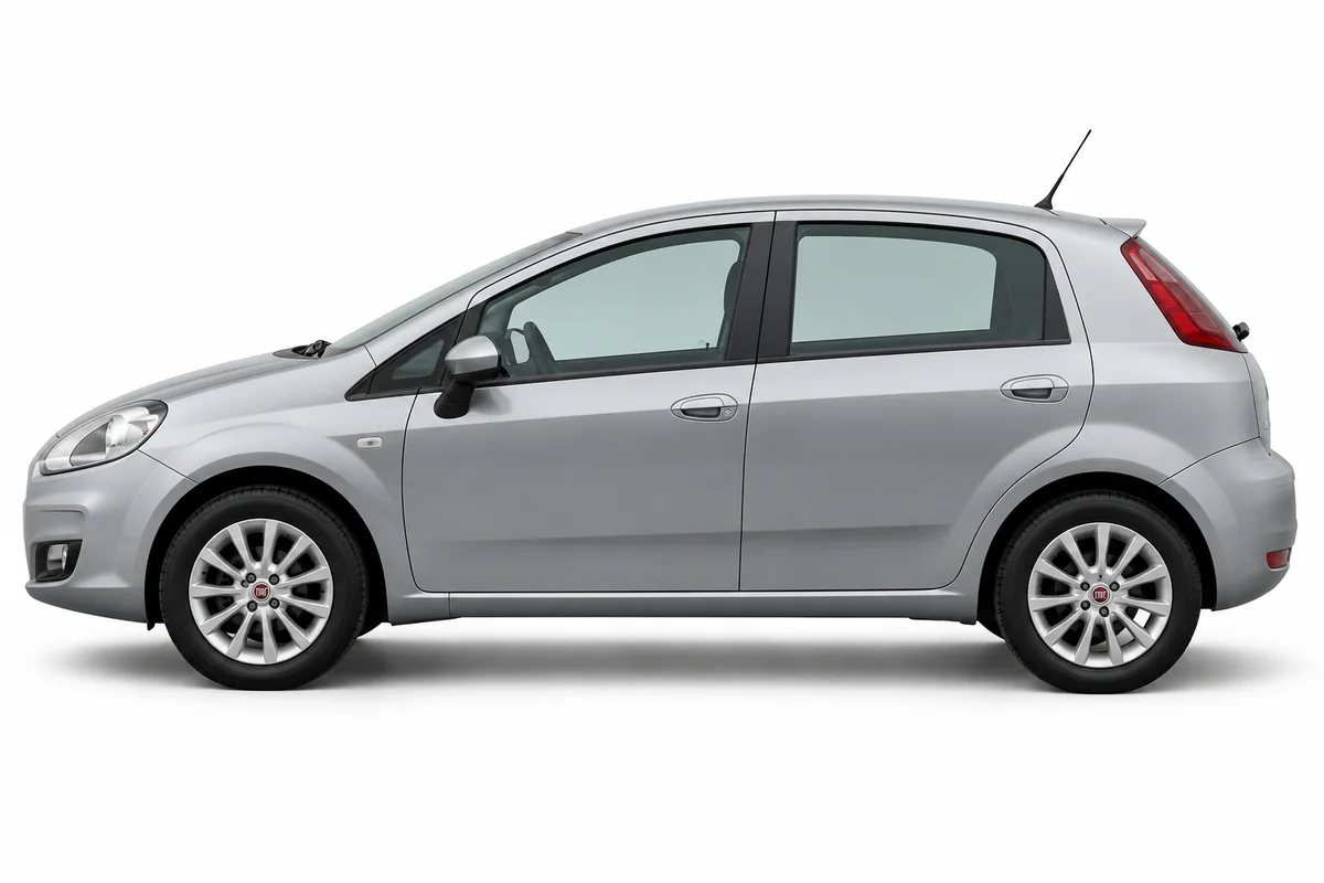 Illustrative side view of Fiat Punto; model year and body style may differ