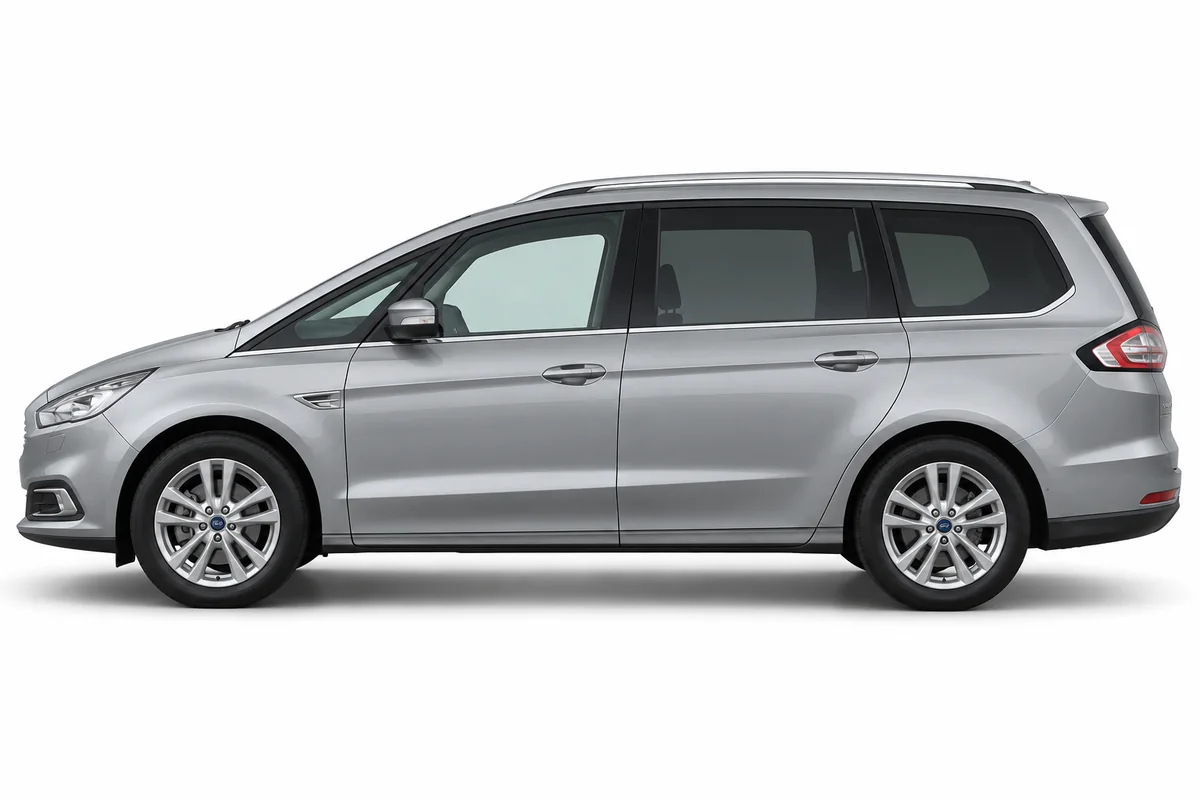 Illustrative side view of Ford Galaxy; model year and body style may differ