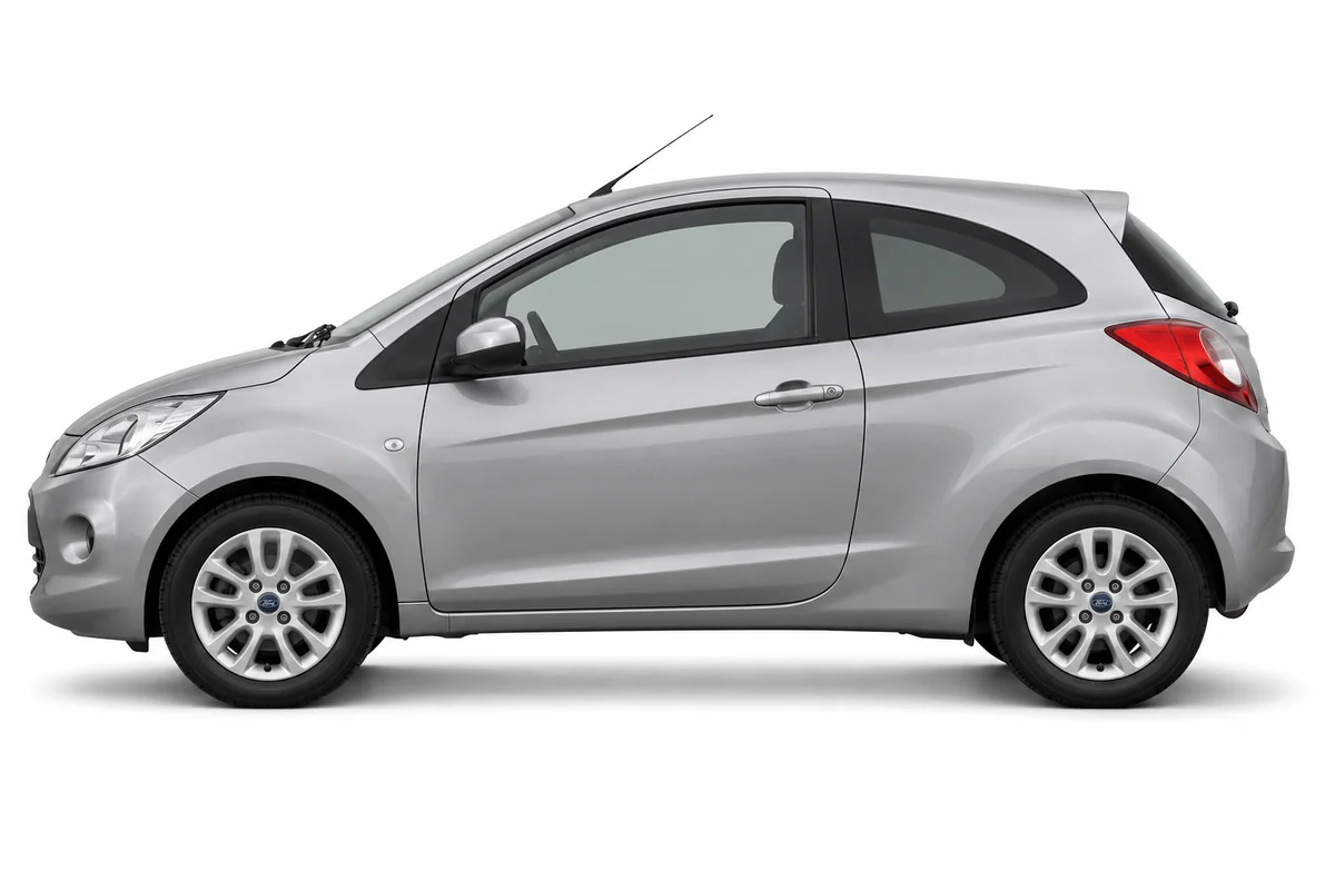 Illustrative side view of Ford KA; model year and body style may differ
