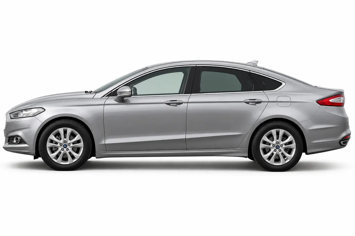 Illustrative side view of Ford Mondeo; model year and body style may differ