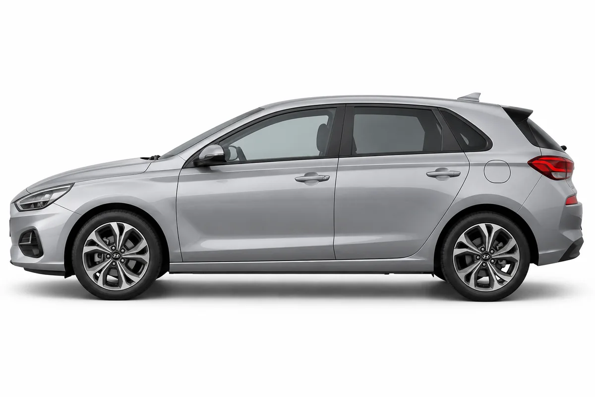 Illustrative side view of Hyundai I30; model year and body style may differ