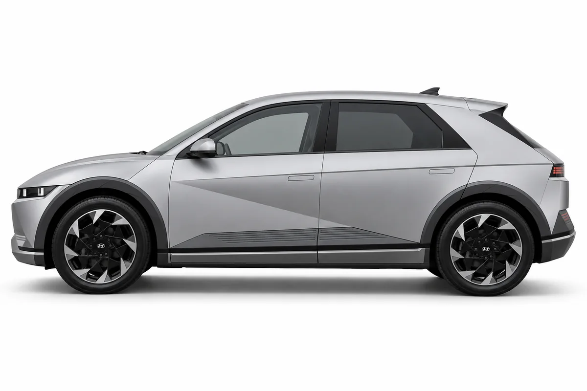 Illustrative side view of Hyundai Ioniq 5; model year and body style may differ