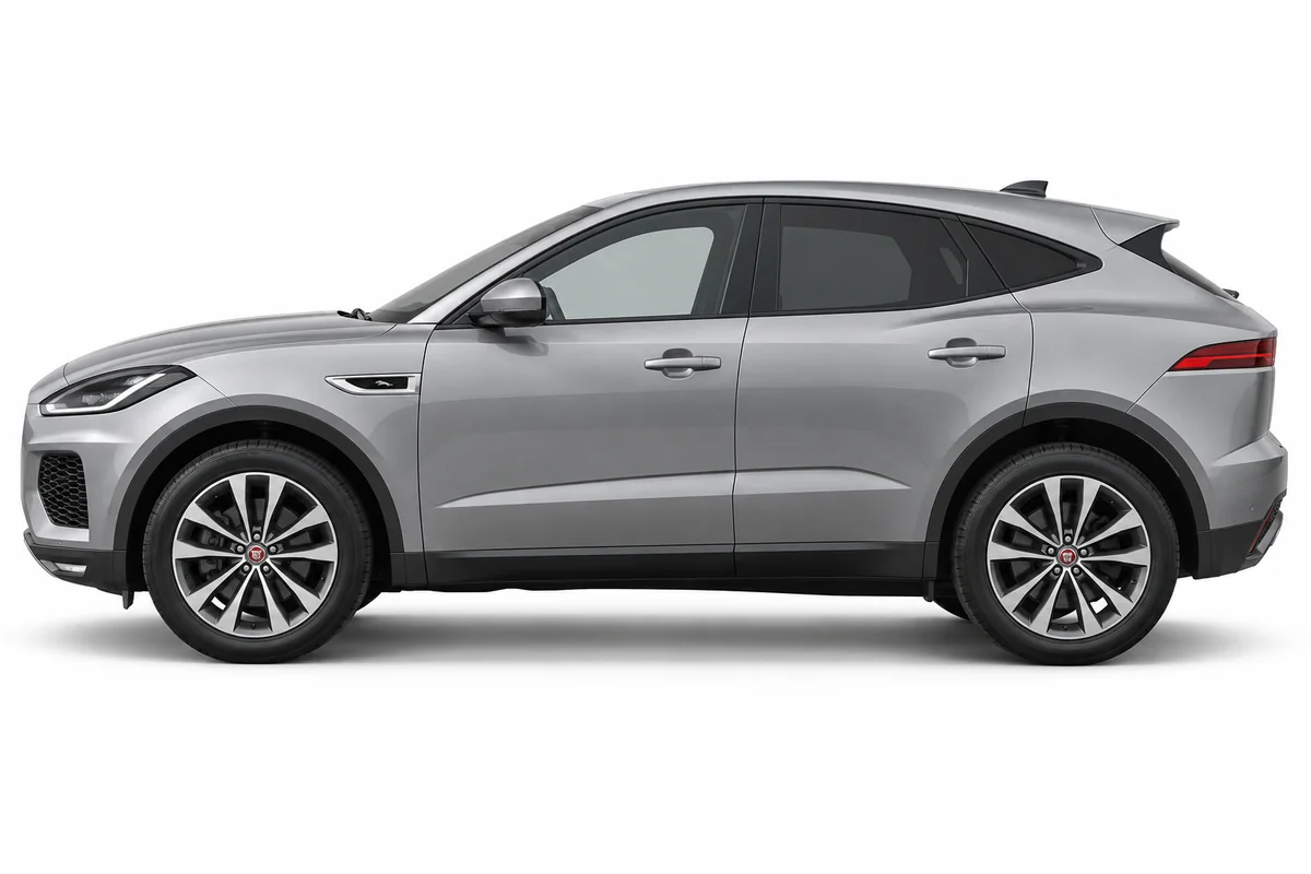 Illustrative side view of Jaguar E pace; model year and body style may differ