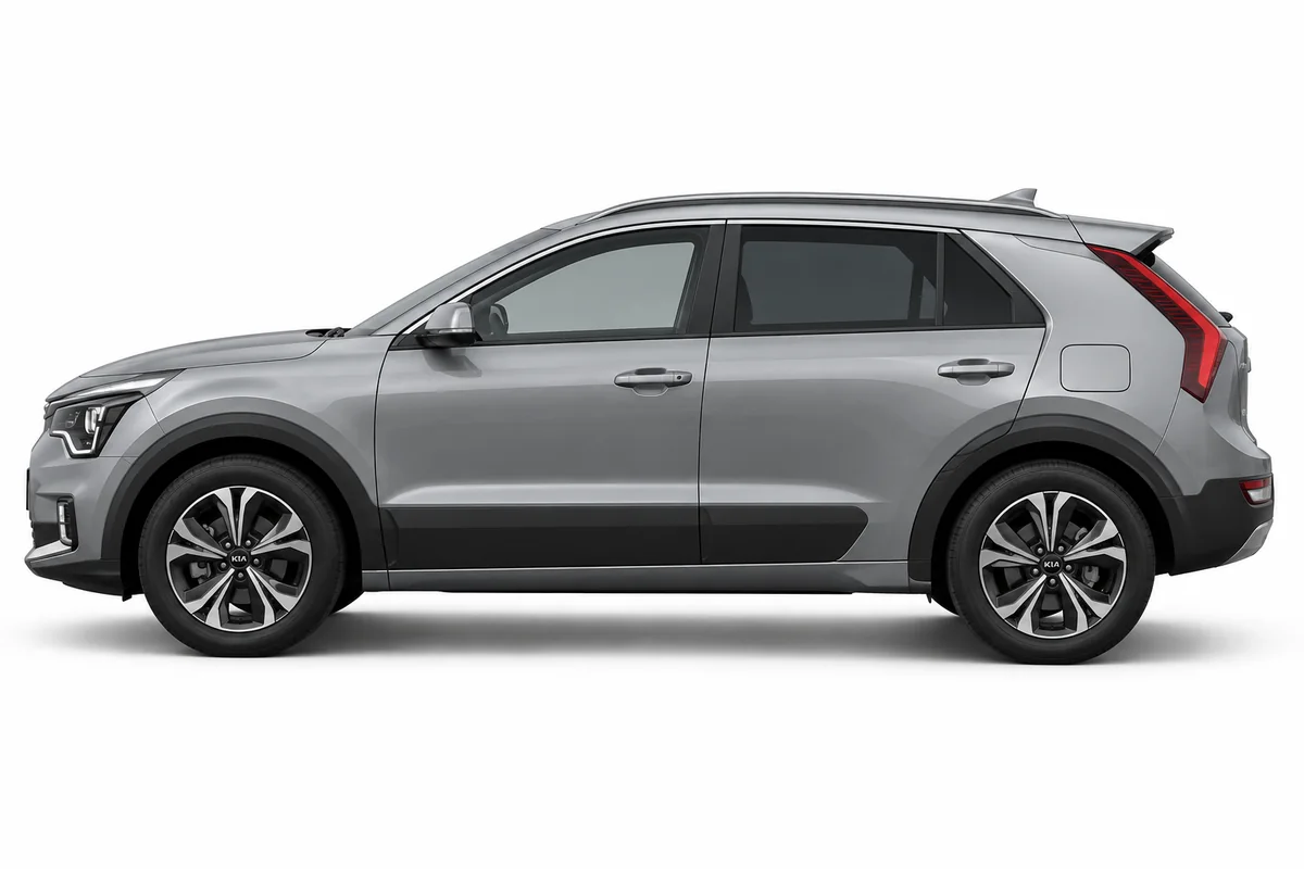 Illustrative side view of Kia Niro; model year and body style may differ