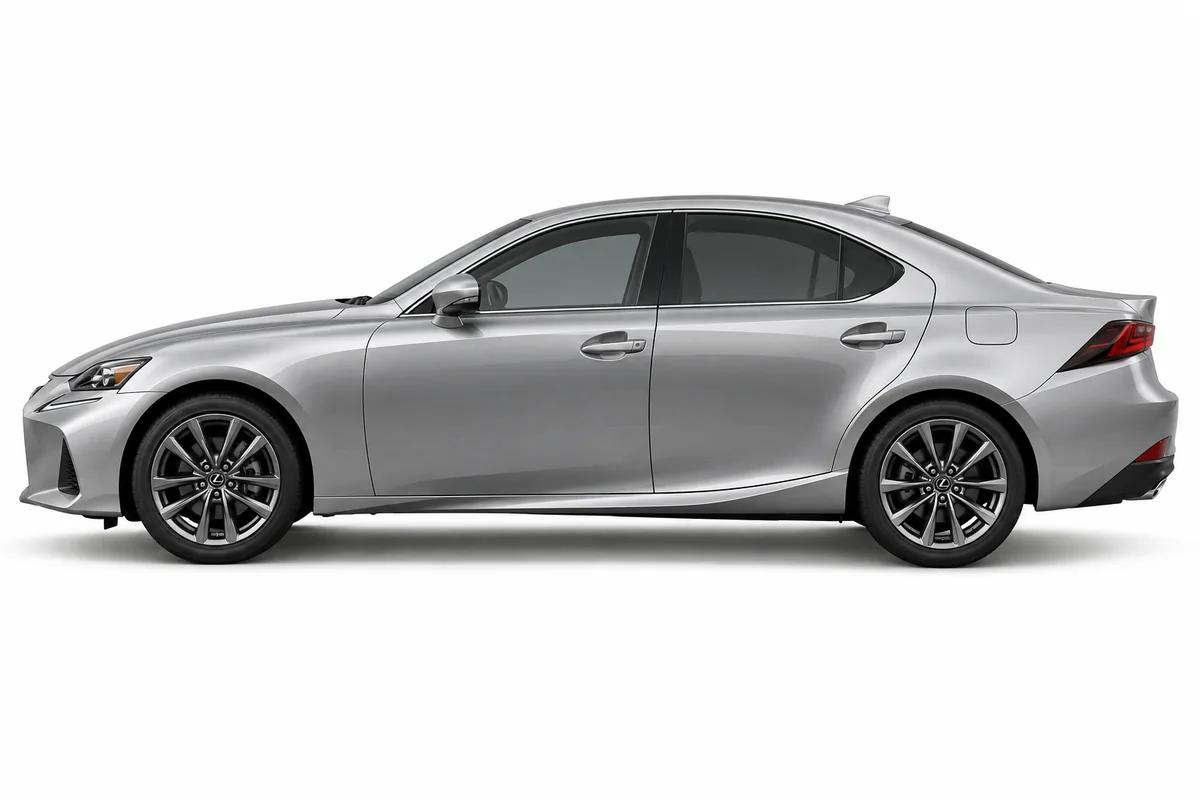 Illustrative side view of Lexus Is; model year and body style may differ