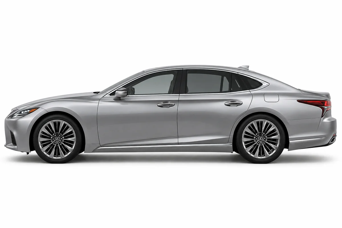 Illustrative side view of Lexus Ls; model year and body style may differ