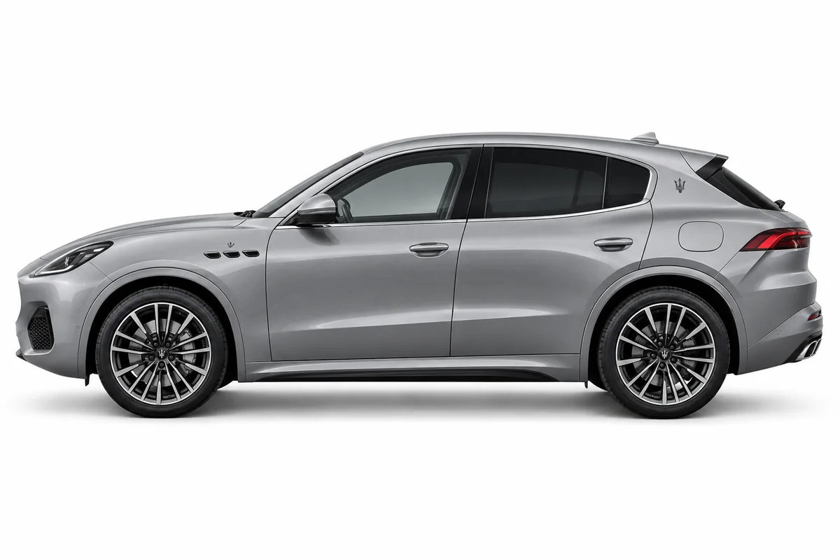 Illustrative side view of Maserati Grecale; model year and body style may differ