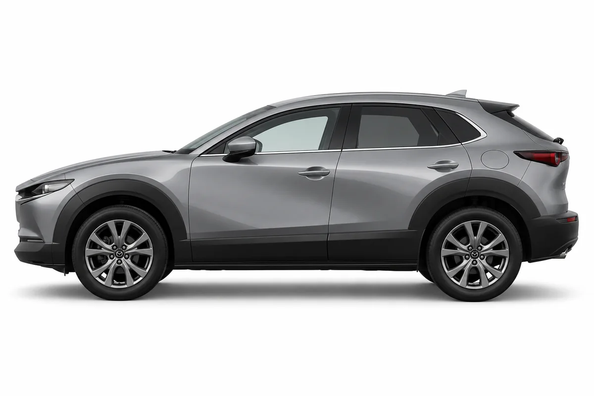 Illustrative side view of Mazda Cx-30; model year and body style may differ