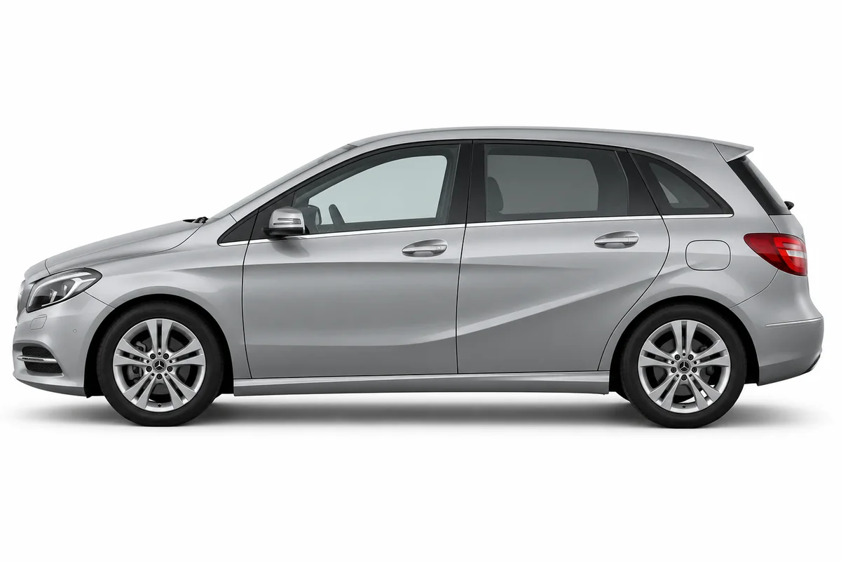 Illustrative side view of Mercedes-Benz B Class; model year and body style may differ