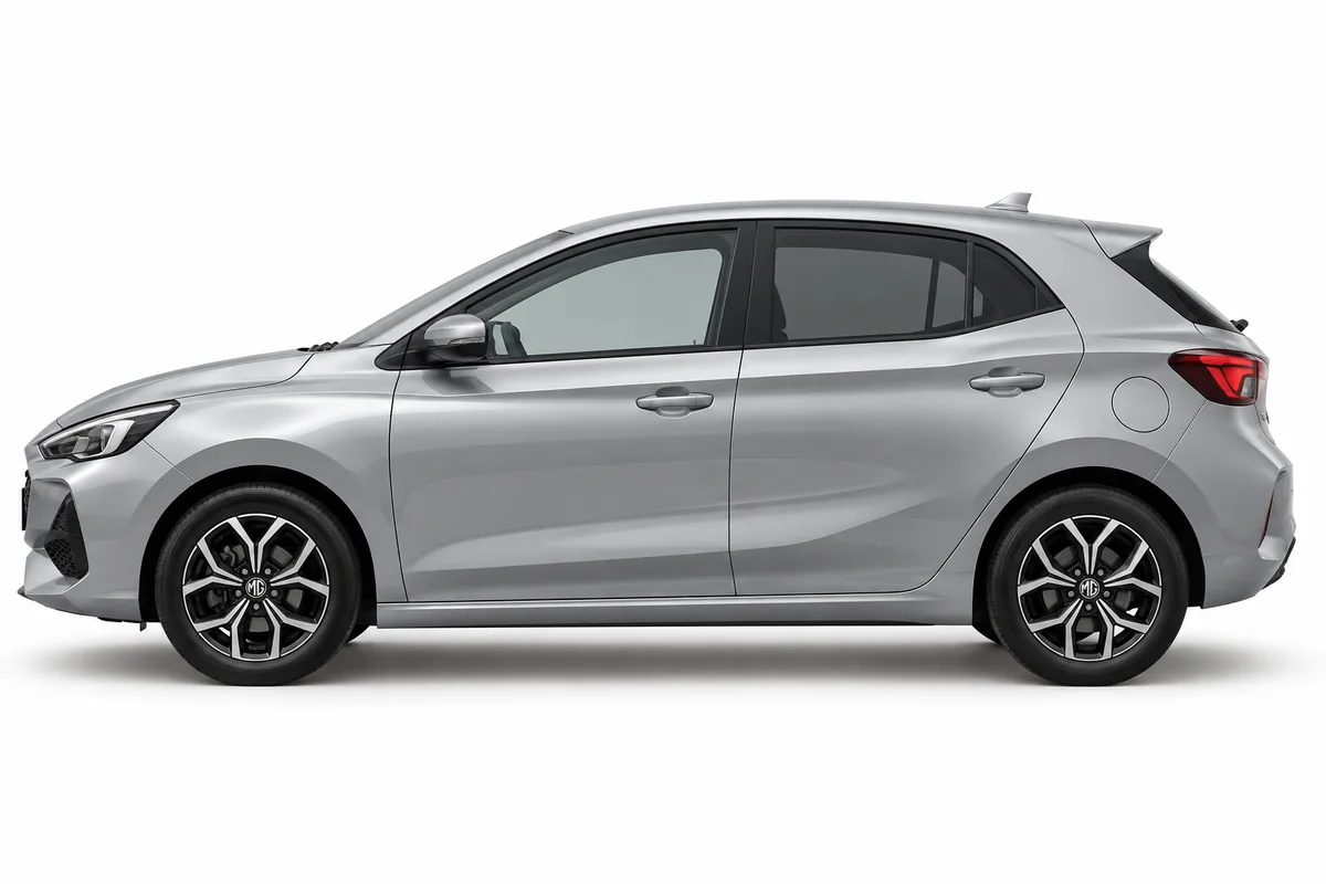 Illustrative side view of MG Mg3; model year and body style may differ