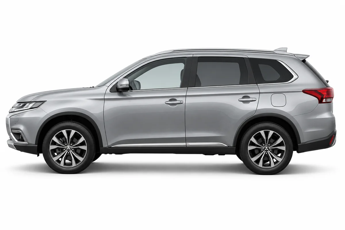 Illustrative side view of Mitsubishi Outlander; model year and body style may differ