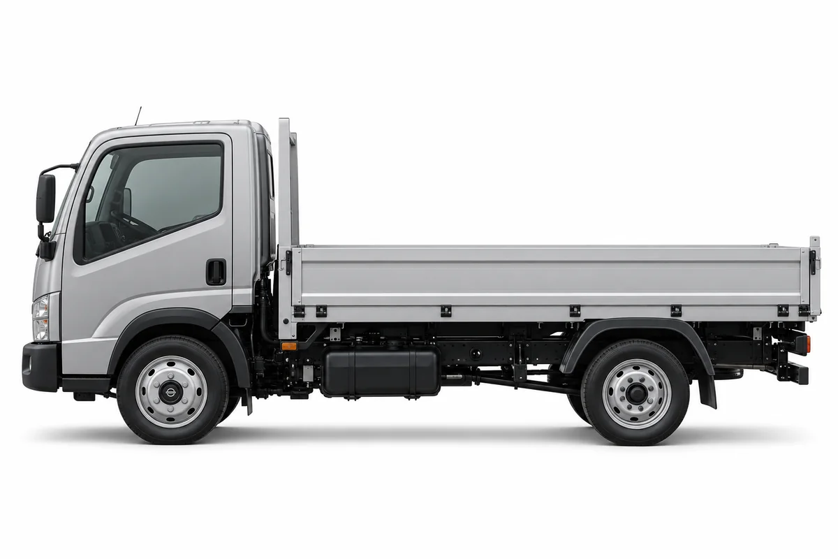 Illustrative side view of Nissan Cabstar; model year and body style may differ