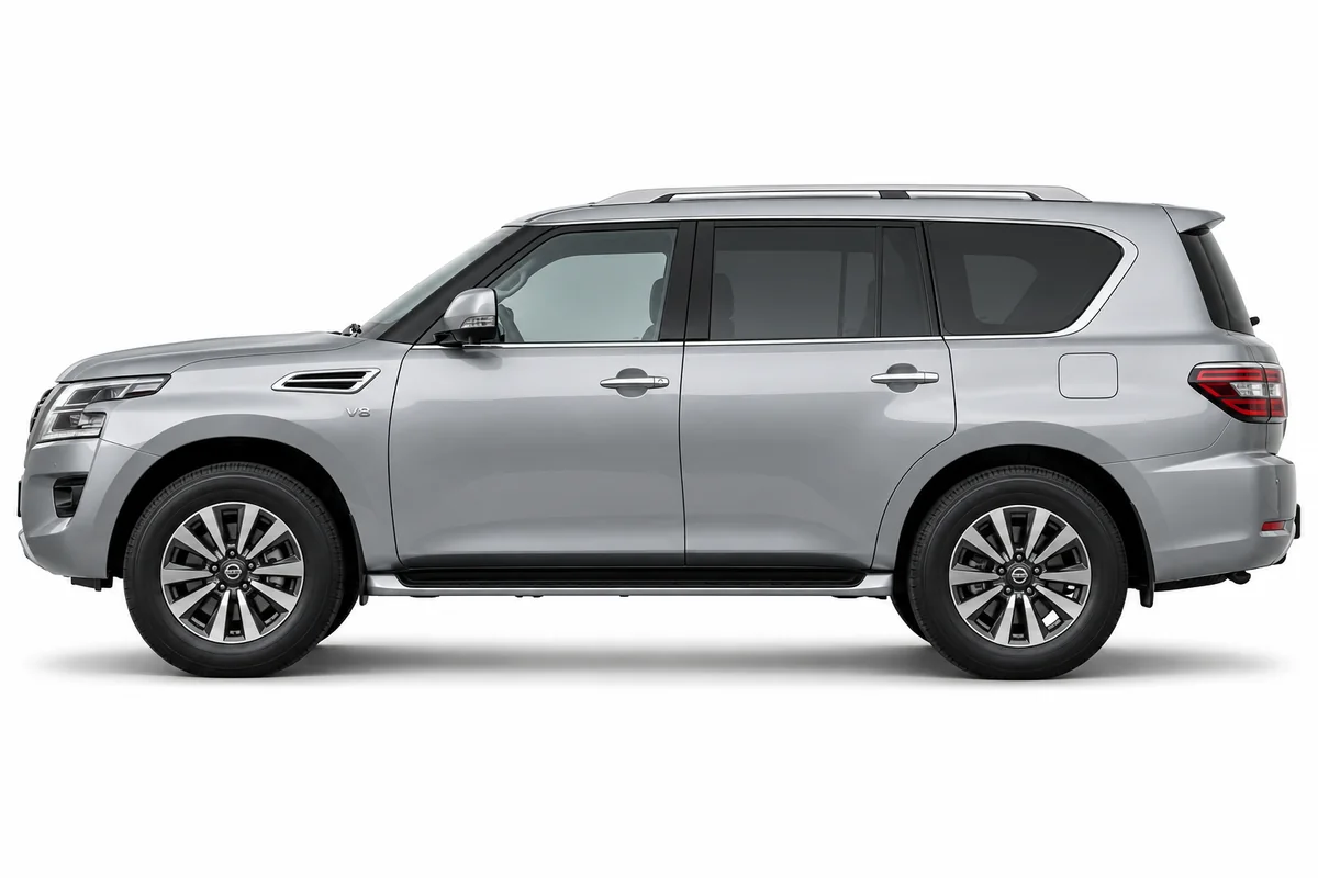 Illustrative side view of Nissan Patrol; model year and body style may differ