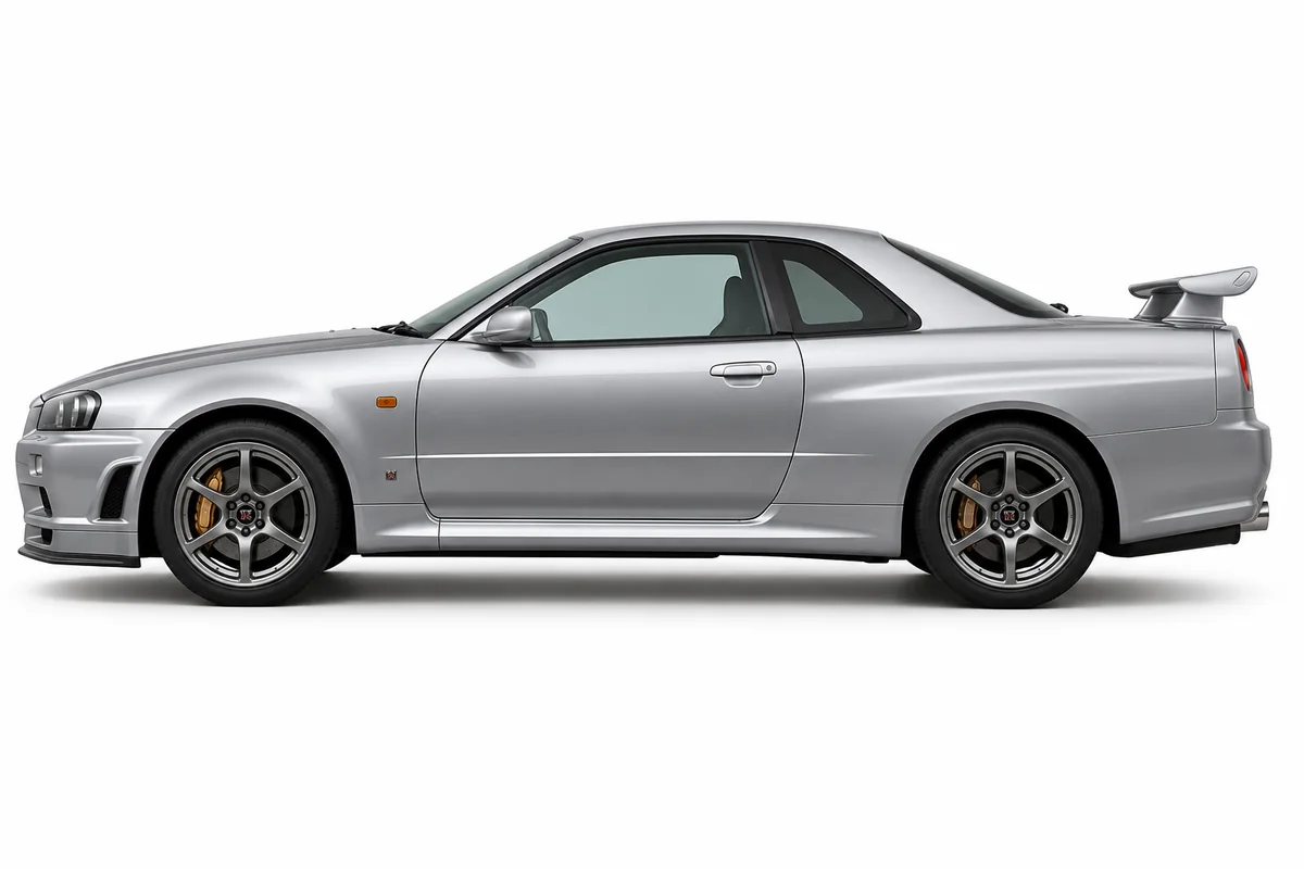 Illustrative side view of Nissan Skyline; model year and body style may differ