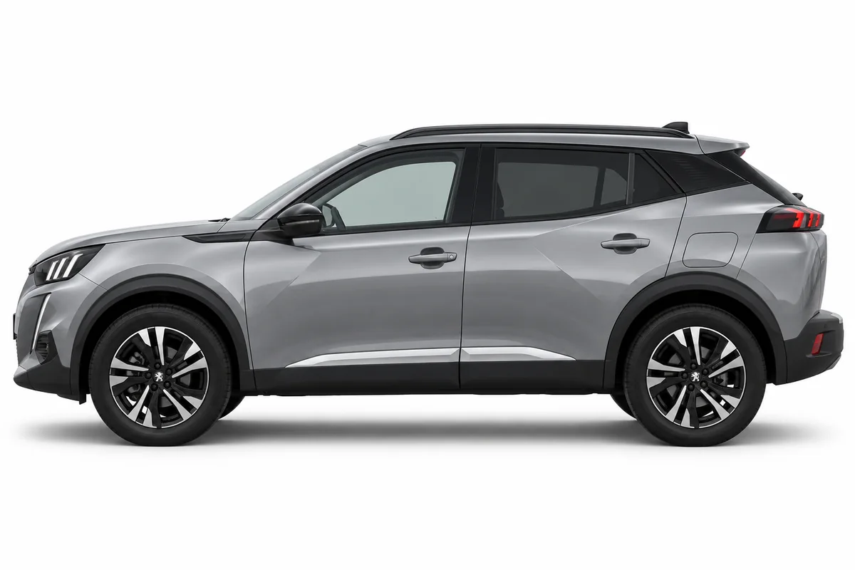 Illustrative side view of Peugeot 2008; model year and body style may differ
