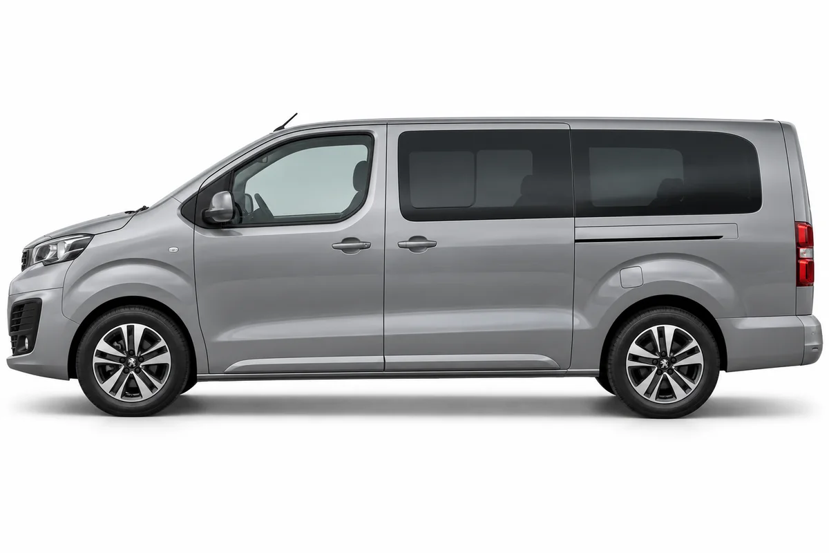 Illustrative side view of Peugeot Traveller; model year and body style may differ