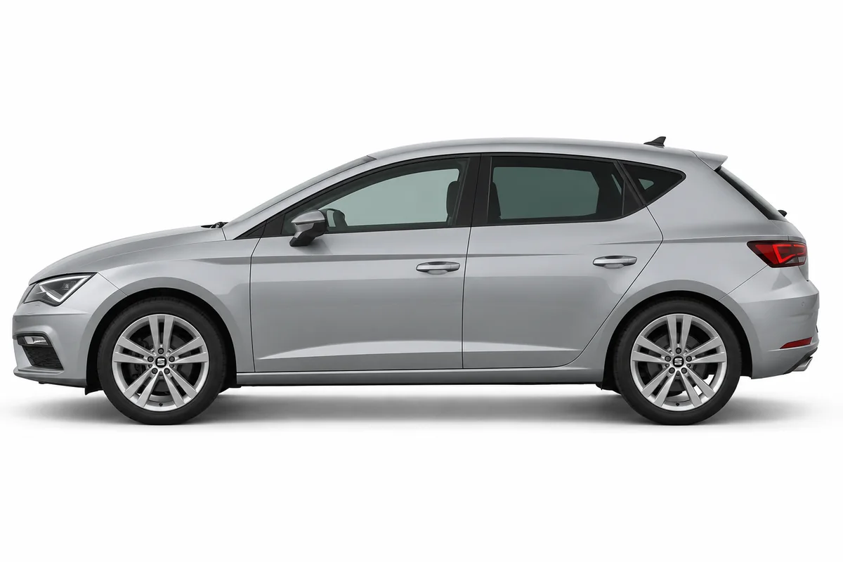 Illustrative side view of SEAT Leon; model year and body style may differ