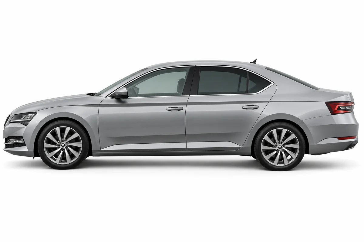 Illustrative side view of Škoda Superb; model year and body style may differ