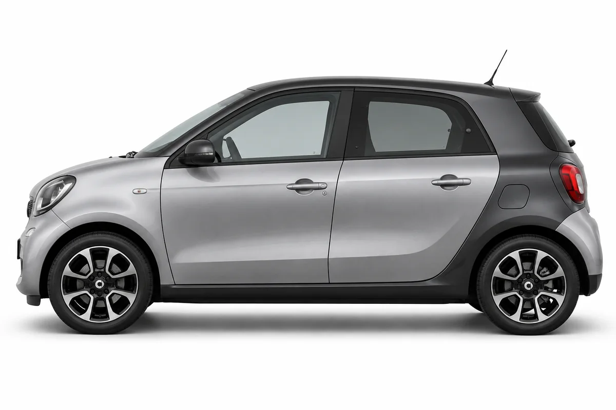 Illustrative side view of Smart Forfour; model year and body style may differ