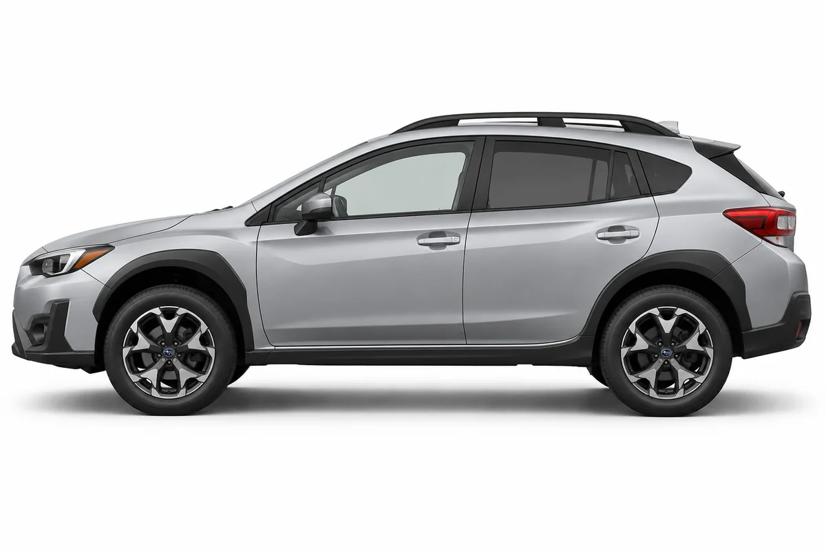 Illustrative side view of Subaru Crosstrek; model year and body style may differ