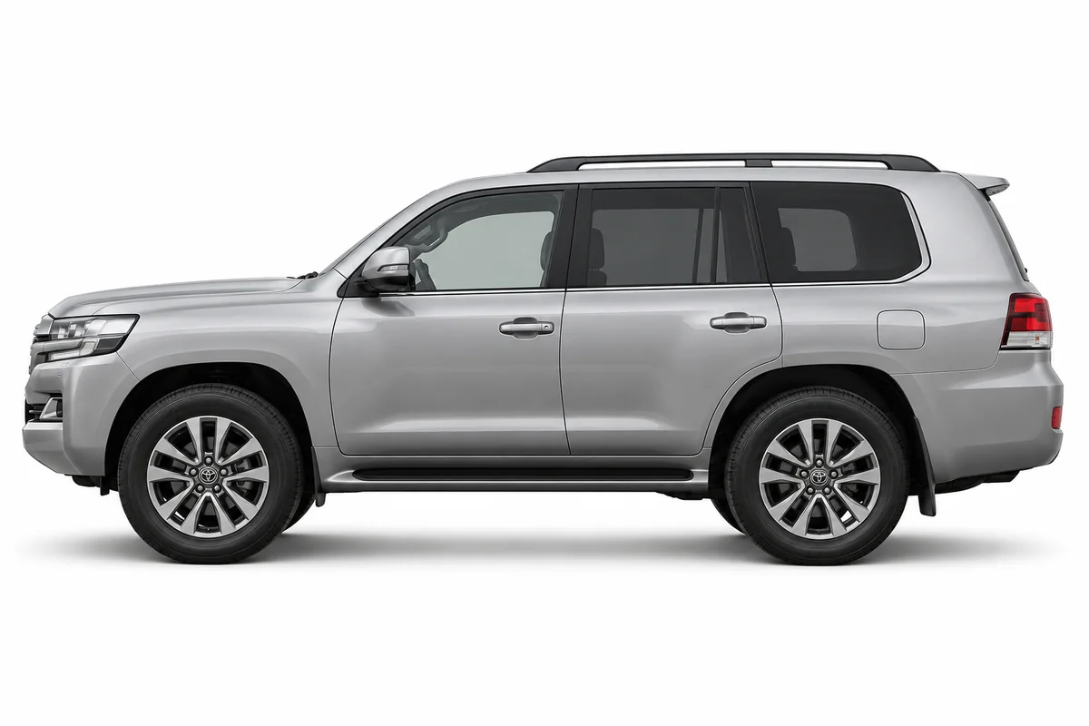 Illustrative side view of Toyota Land Cruiser; model year and body style may differ