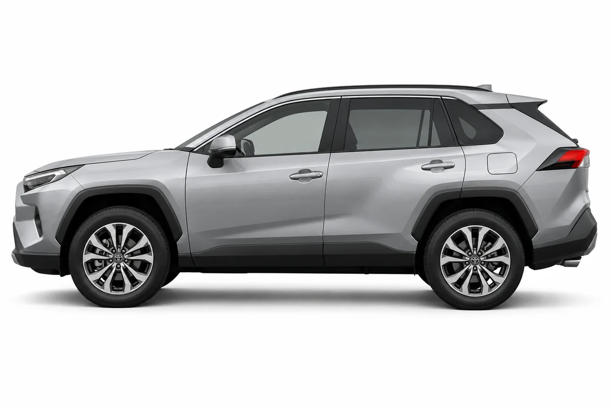 Illustrative side view of Toyota RAV4; model year and body style may differ