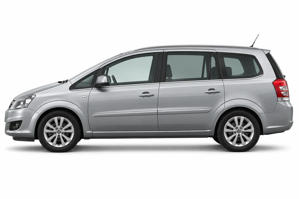 Illustrative side view of Vauxhall Zafira; model year and body style may differ