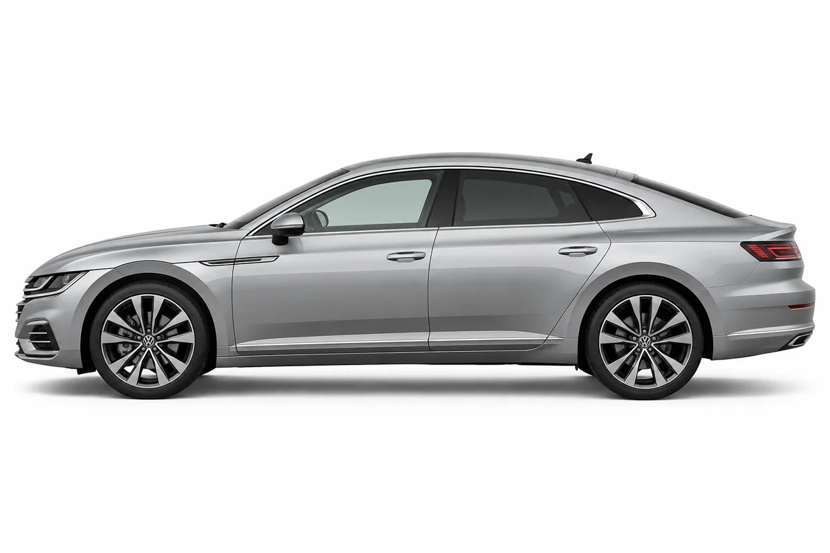 Illustrative side view of Volkswagen Arteon; model year and body style may differ