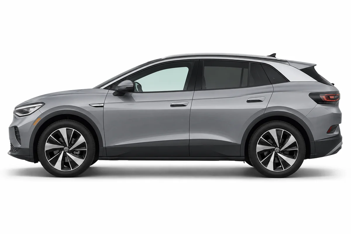 Illustrative side view of Volkswagen ID 4; model year and body style may differ