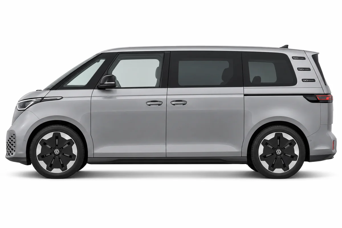 Illustrative side view of Volkswagen ID Buzz; model year and body style may differ