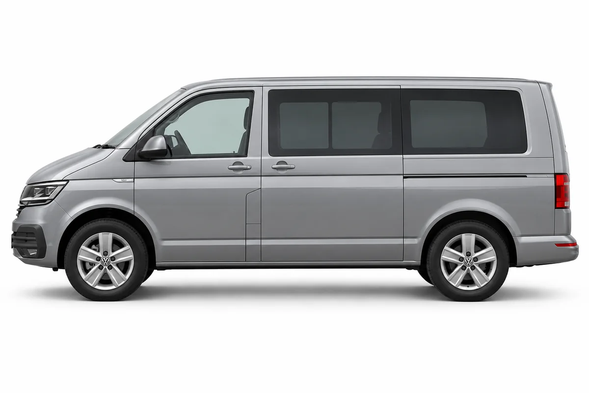 Illustrative side view of Volkswagen Transporter; model year and body style may differ