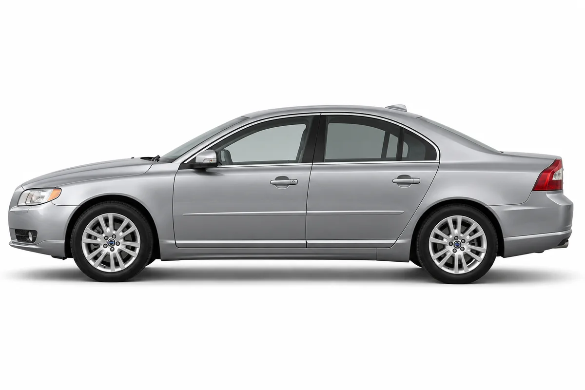 Illustrative side view of Volvo S80; model year and body style may differ